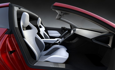 Tesla Roadster interior design  